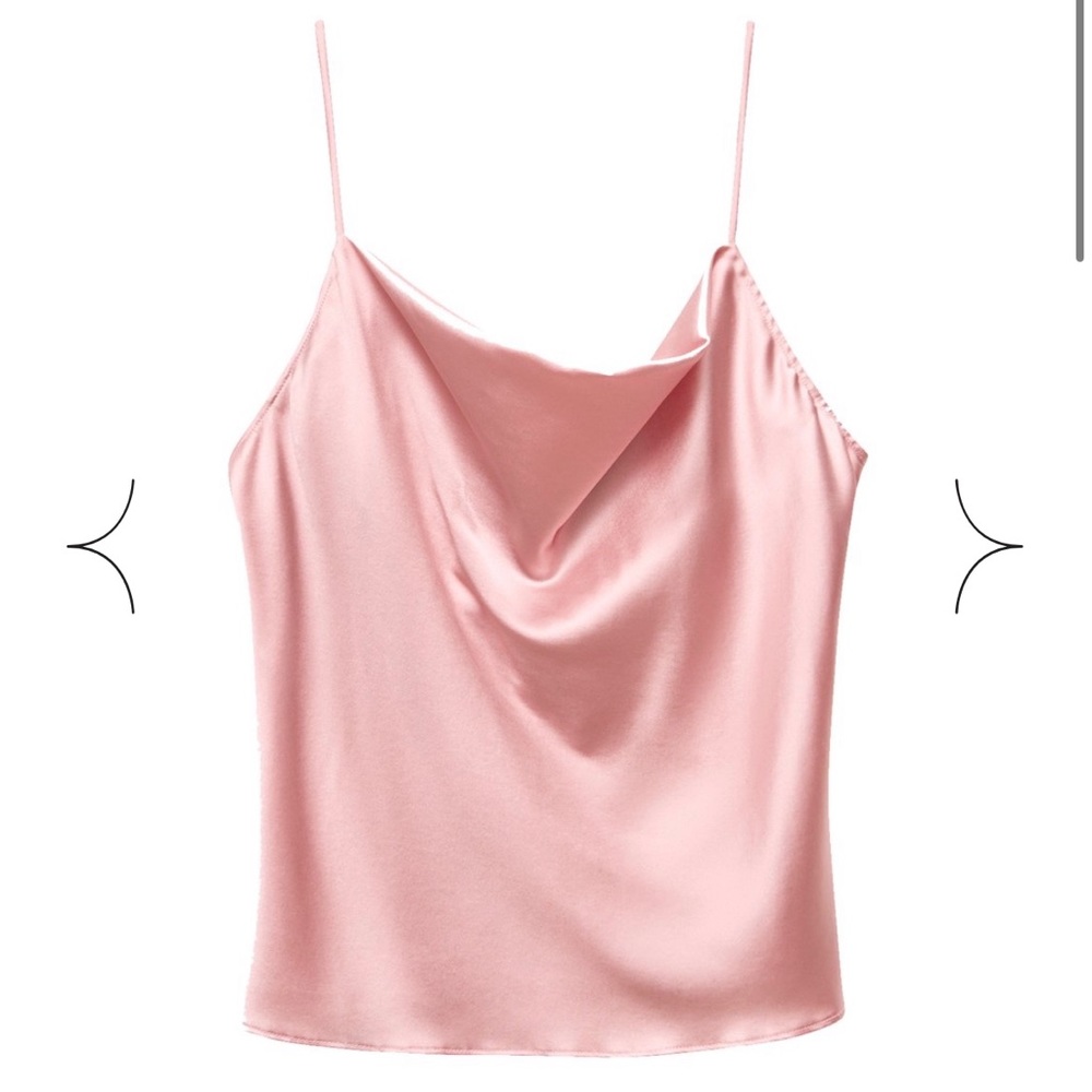 Pink Satin Spaghetti Strap